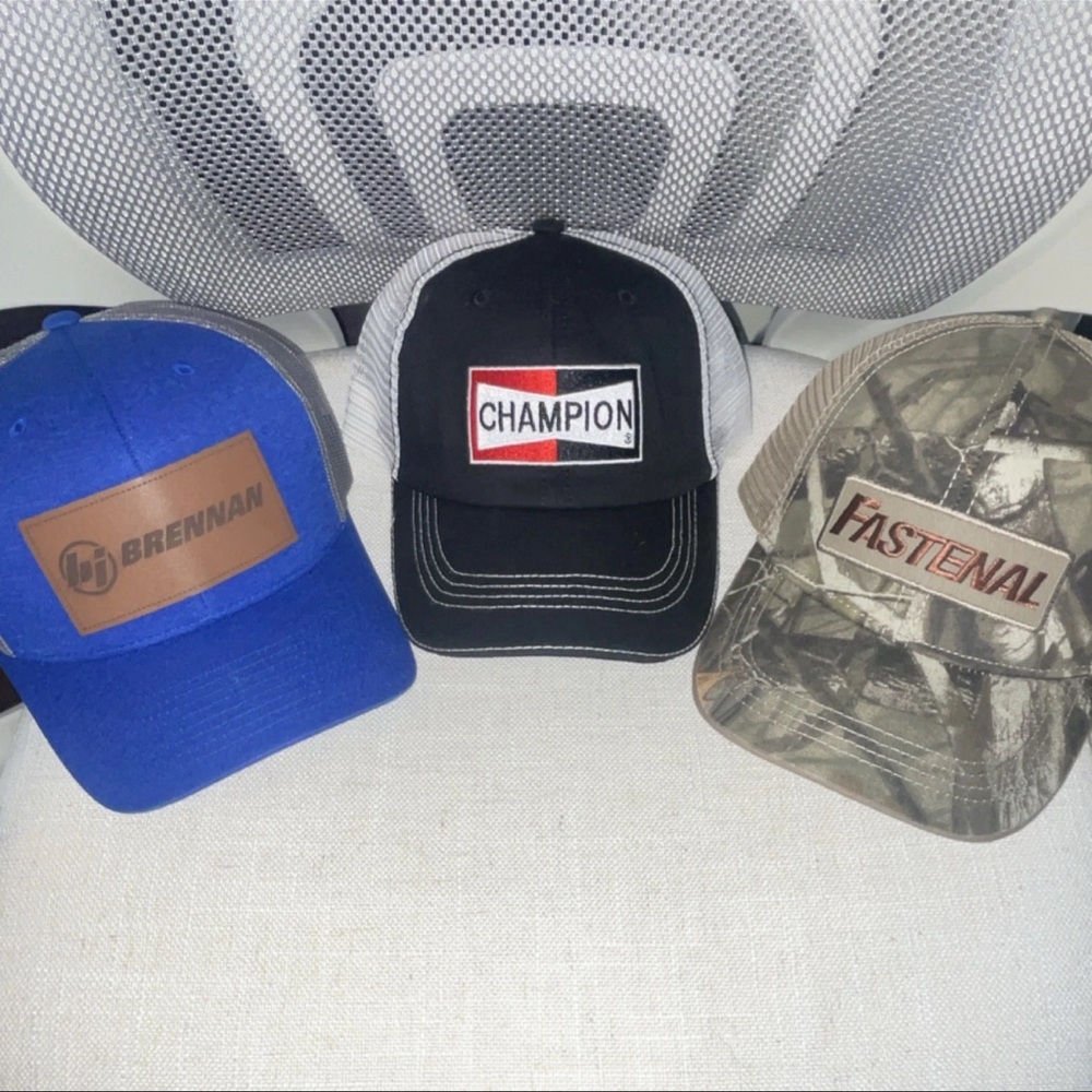 New Adjustable Hat Bundle Brennan, Champion, &, Fastenal Men's Trucker Hats